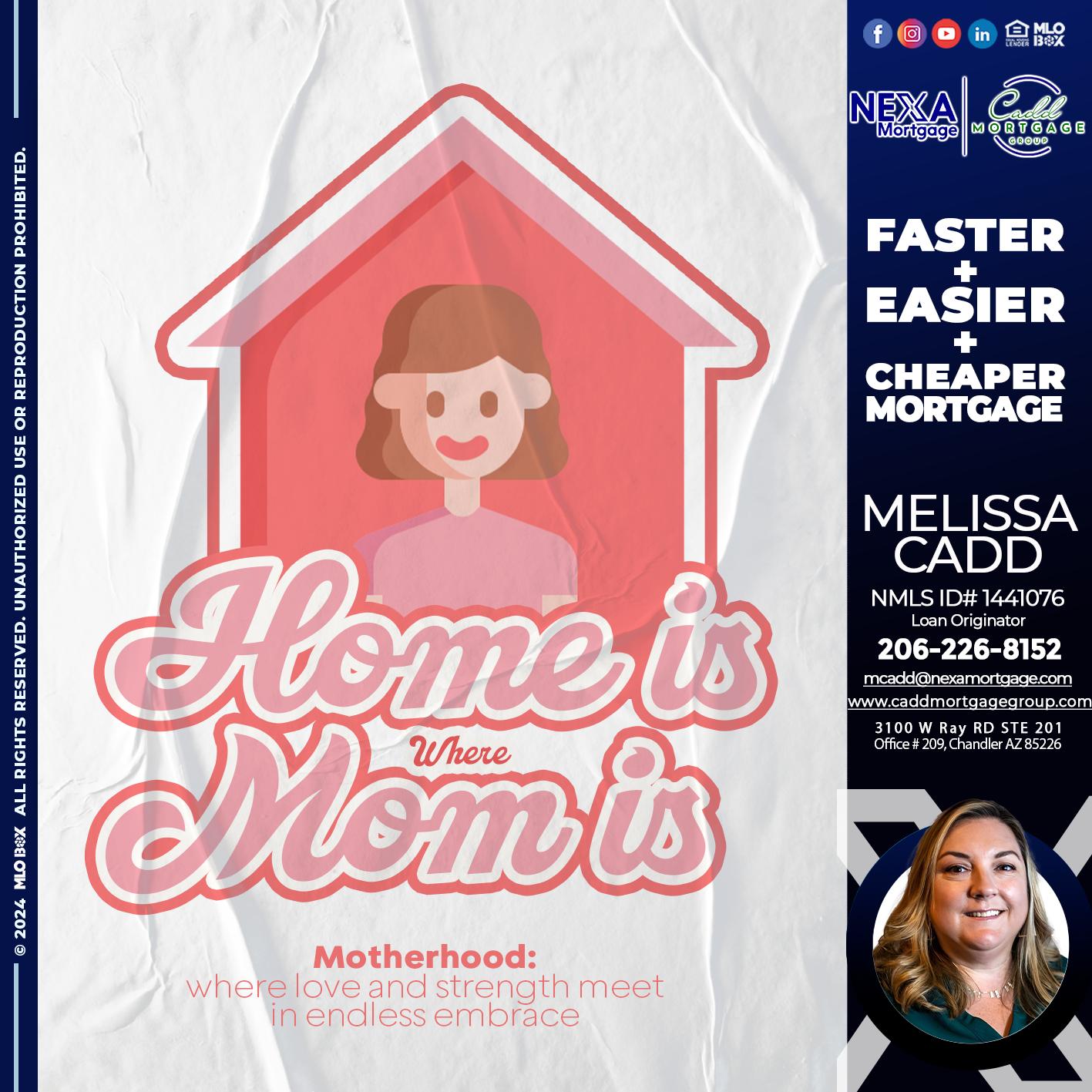 HOME IS WHERE - Melissa Cadd -Loan Originator