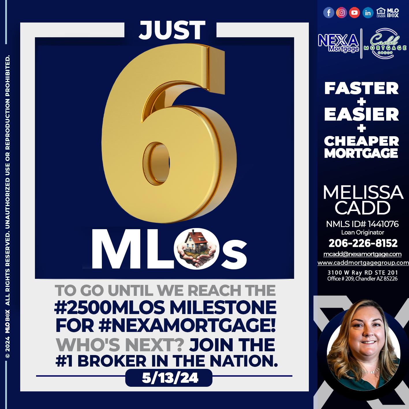 JUST 6 - Melissa Cadd -Loan Originator