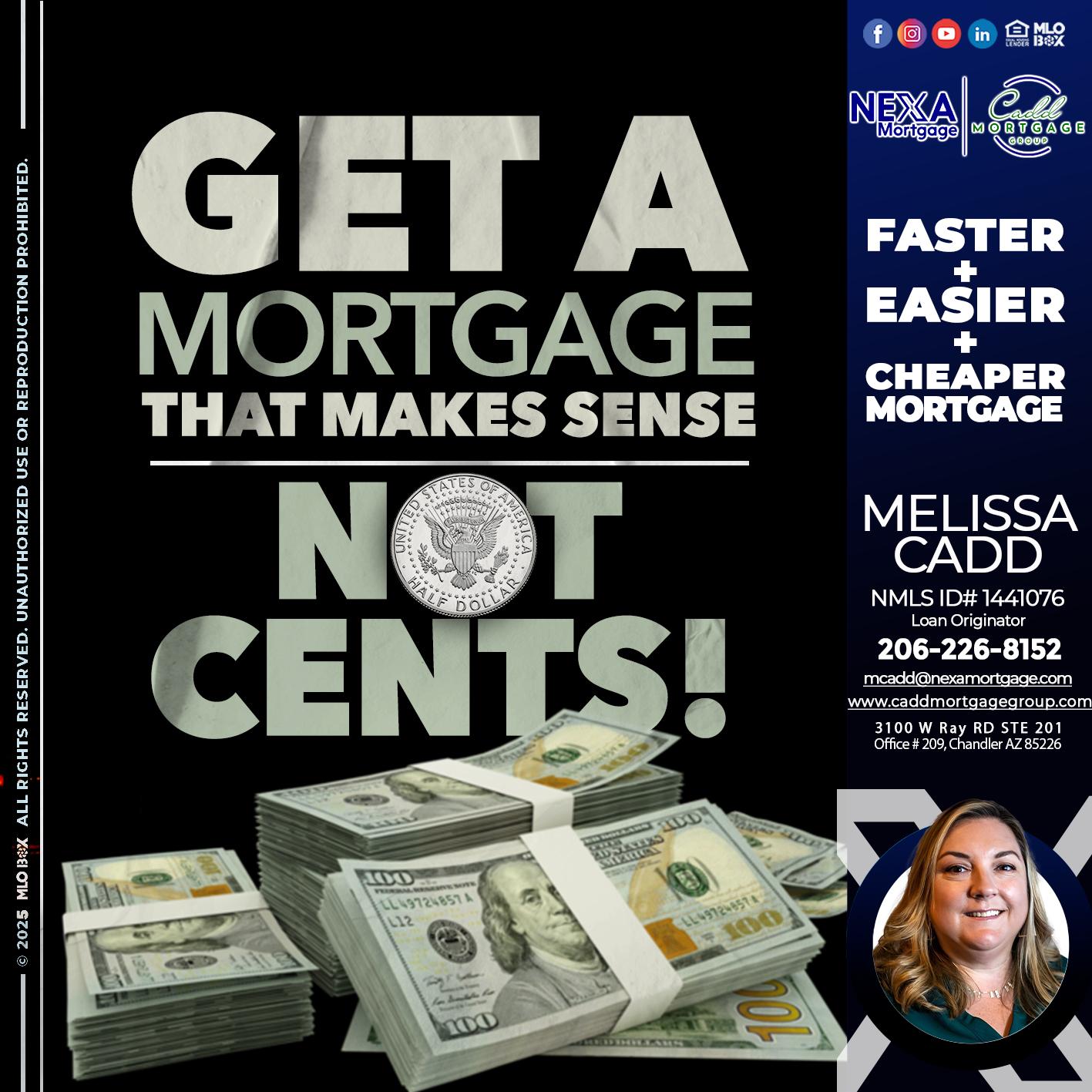 GET A MORTGAGE - Melissa Cadd -Loan Originator