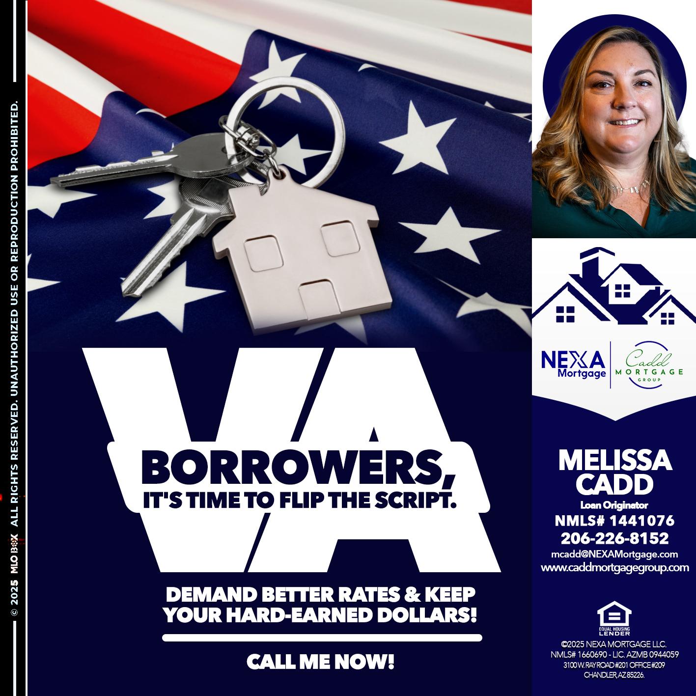 VA BORROWERS - Melissa Cadd -Loan Originator