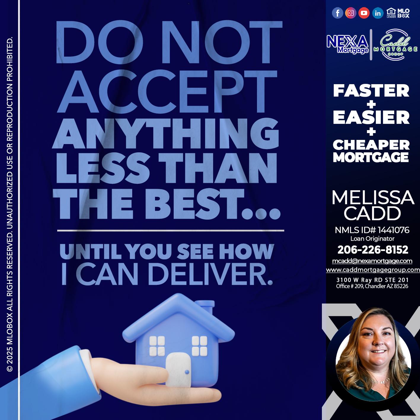 DO NOT ACCEPT - Melissa Cadd -Loan Originator