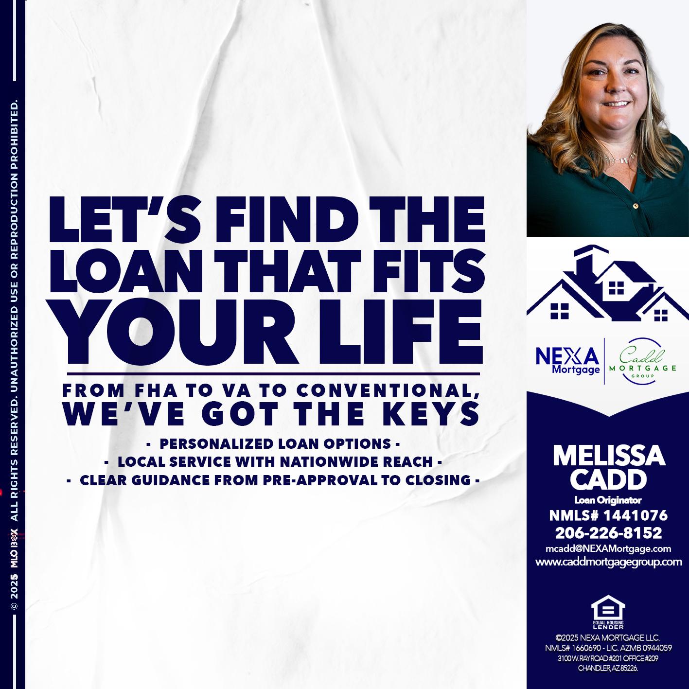 LETS FIND - Melissa Cadd -Loan Originator