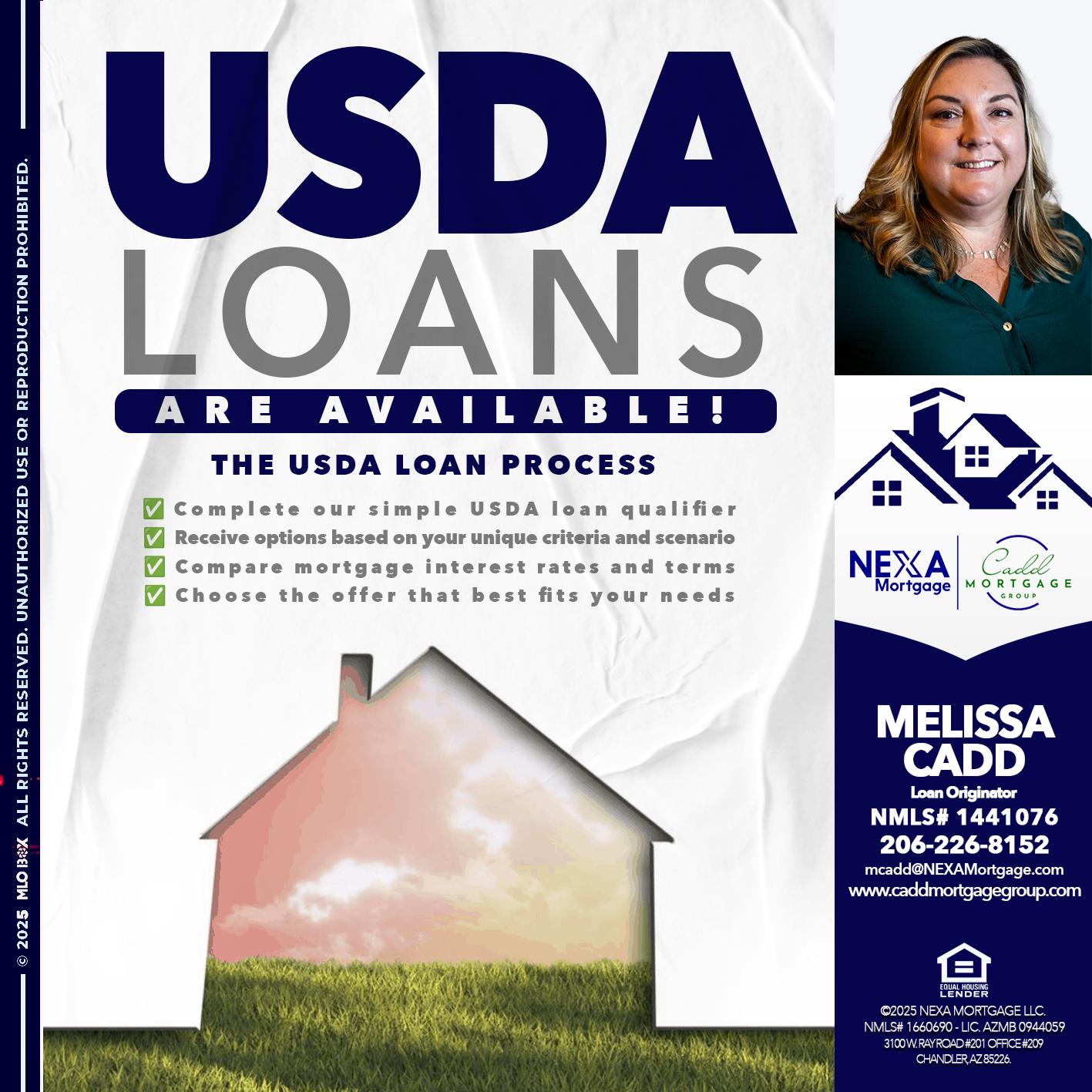 USDA LOANS - Melissa Cadd -Loan Originator