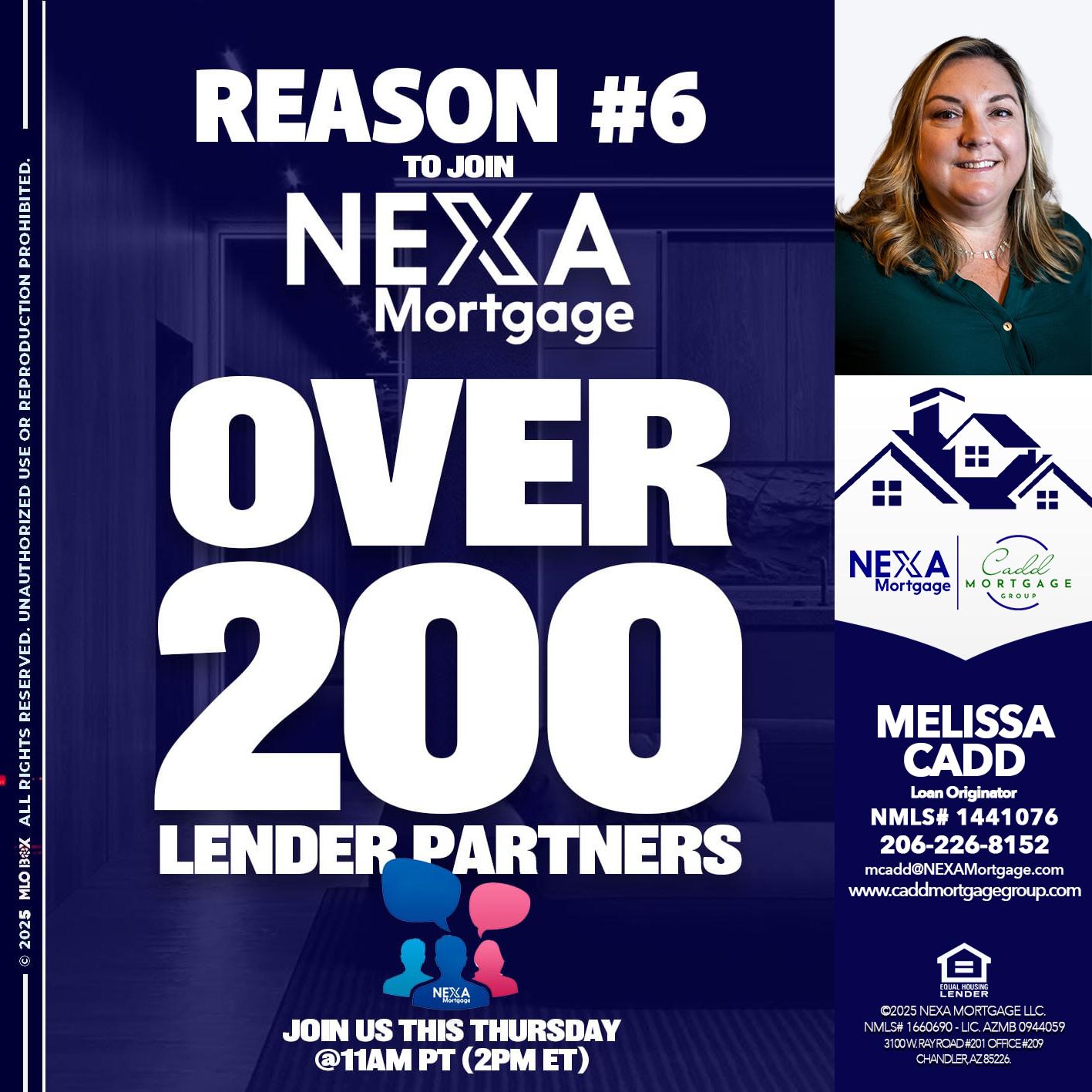 REASON 6 - Melissa Cadd -Loan Originator