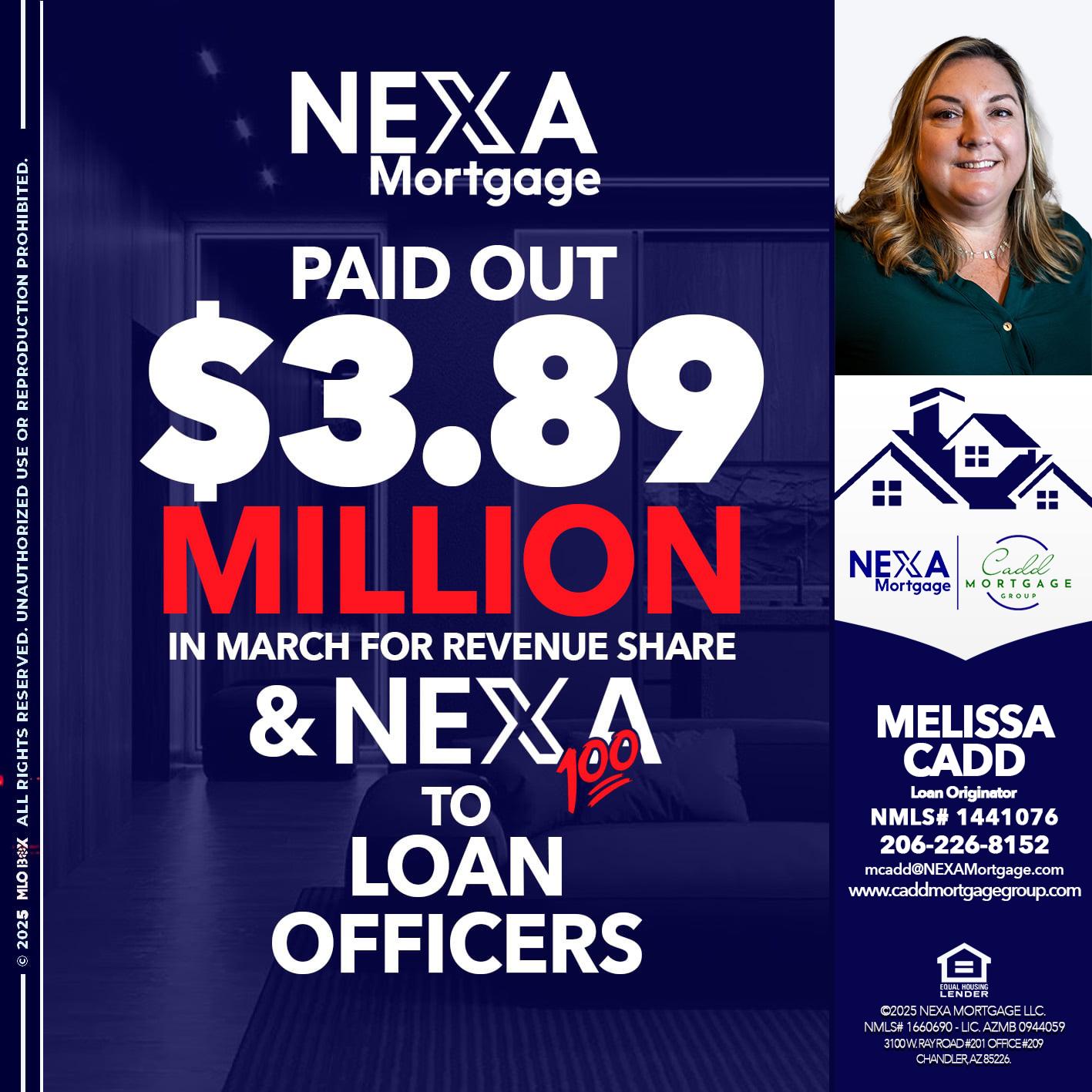 NEXA PAID OUT - Melissa Cadd -Loan Originator