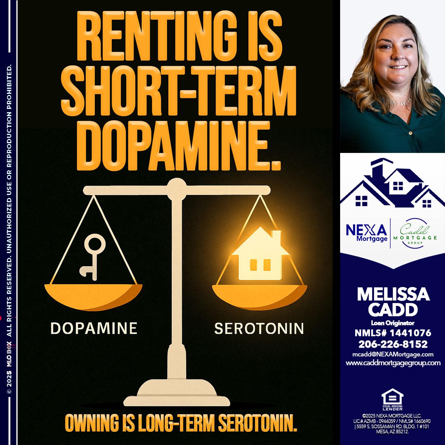 RENTING IS SHORT TERM - Melissa Cadd -Loan Originator