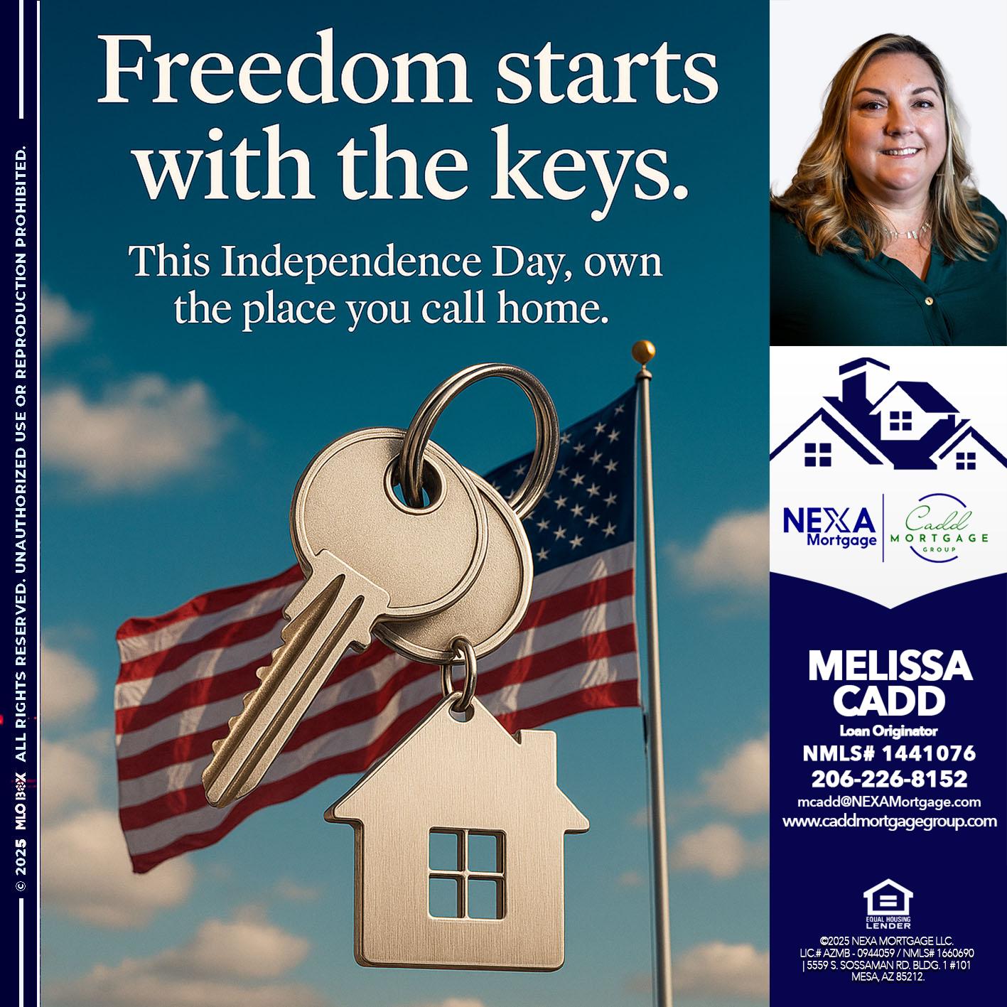 FREEDOM STARTS - Melissa Cadd -Loan Originator