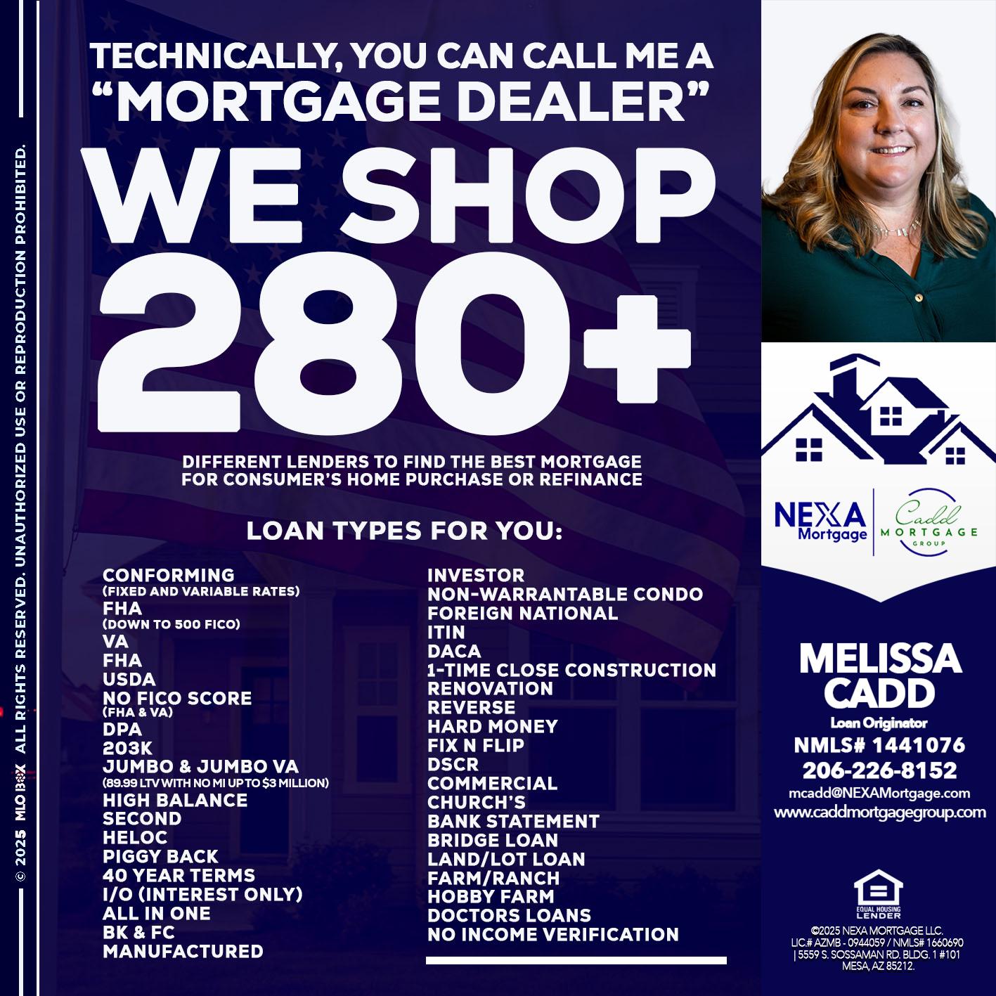 WE SHOP 280 + - Melissa Cadd -Loan Originator