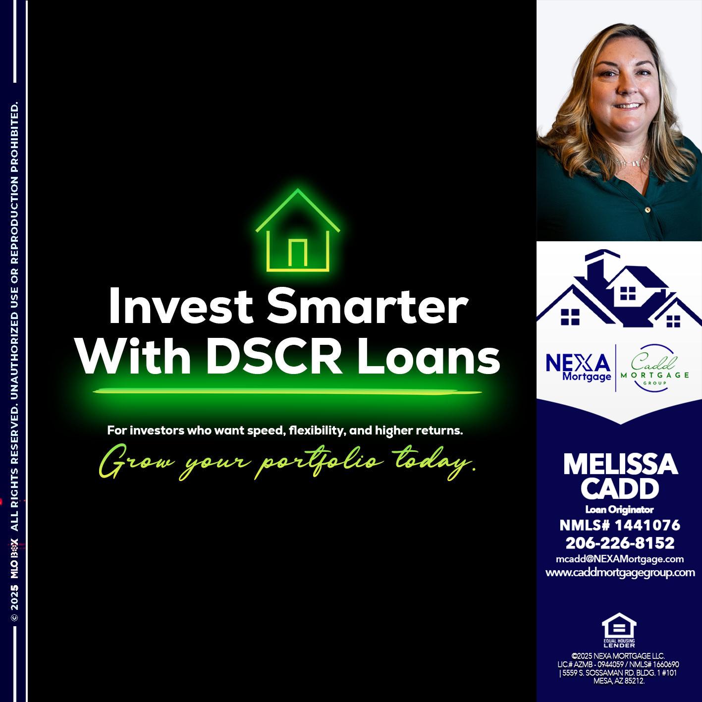 invest smarter - Melissa Cadd -Loan Originator