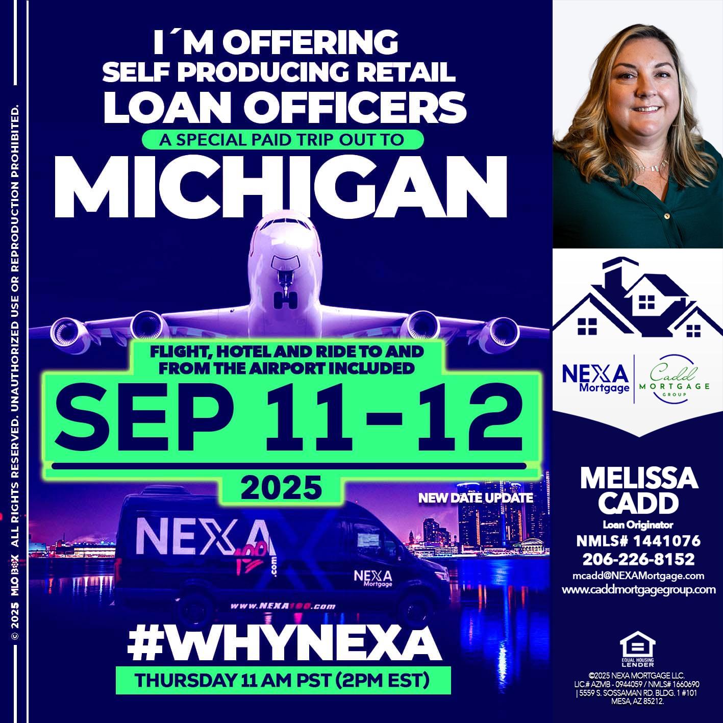 michigan sep 11-12 - Melissa Cadd -Loan Originator