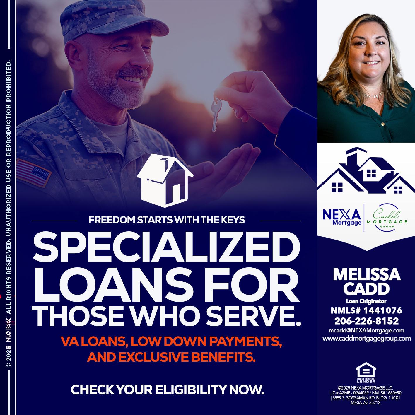 SPECIALIZED LOANS - Melissa Cadd -Loan Originator