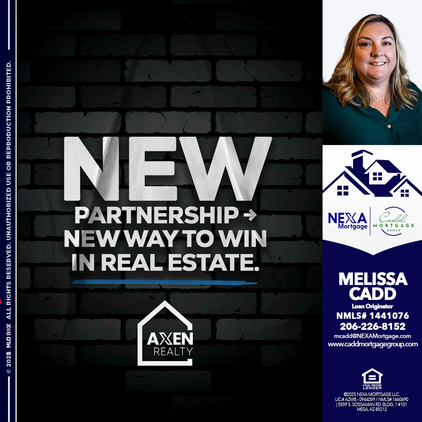 new partnership - Melissa Cadd -Loan Originator