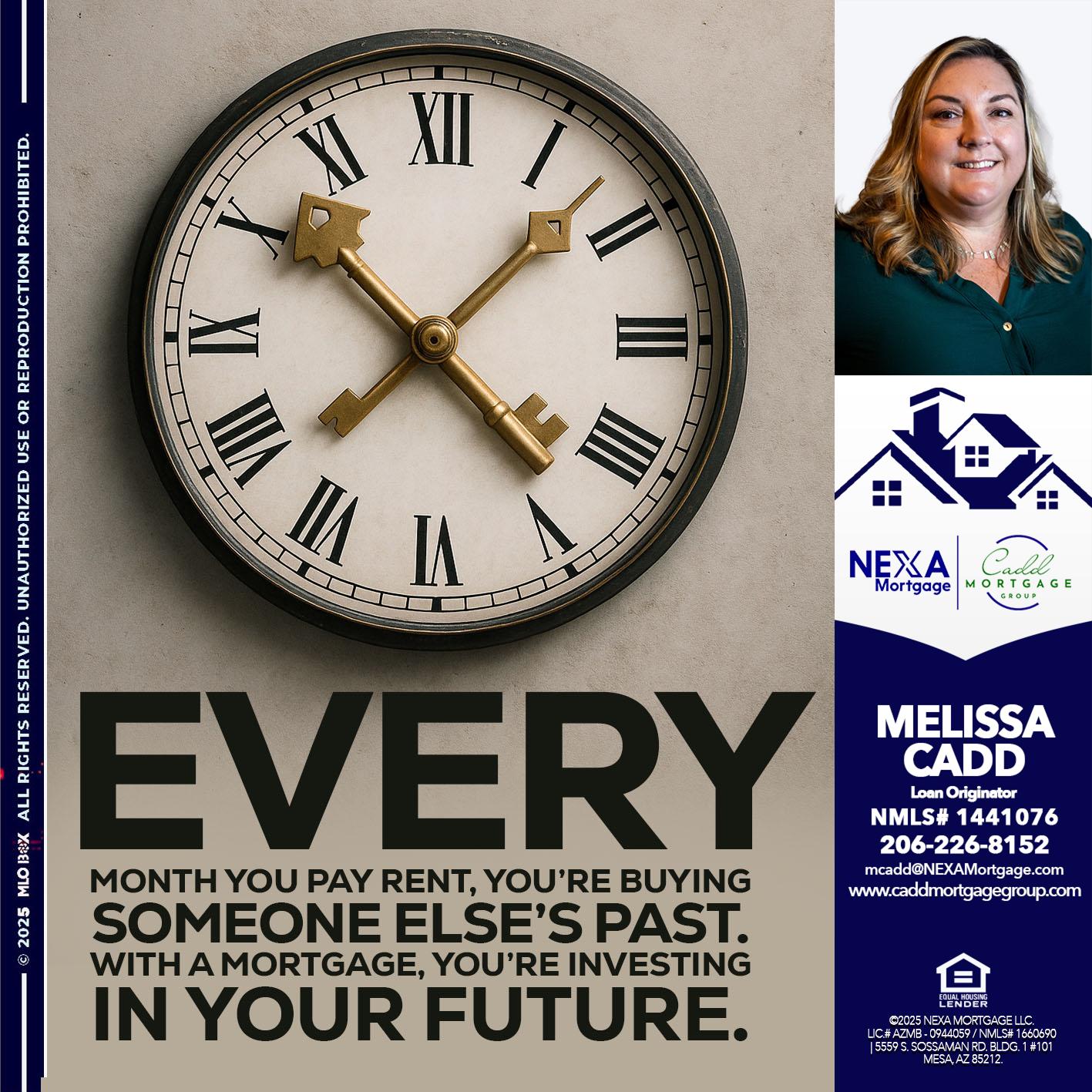 EVERY MONTH - Melissa Cadd -Loan Originator
