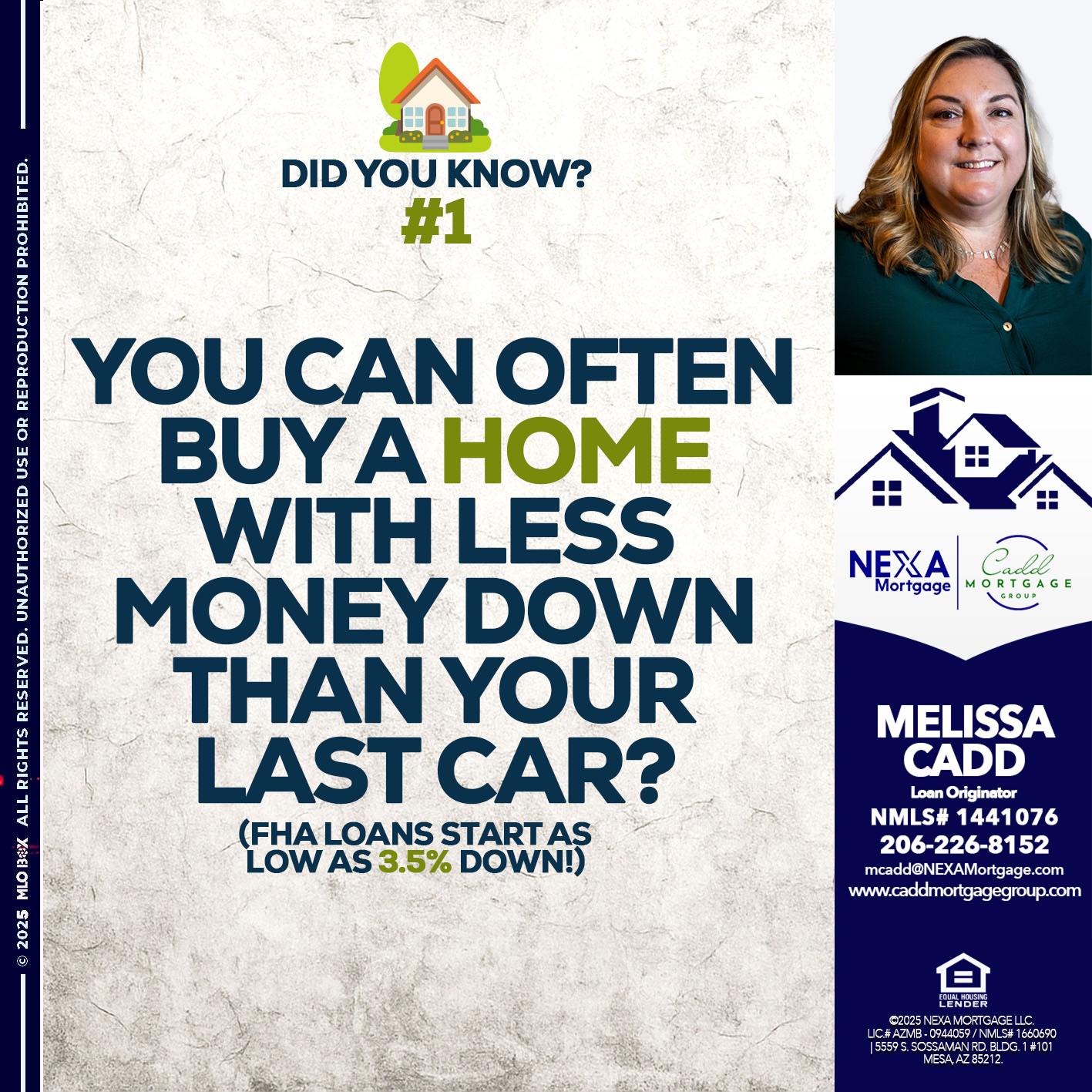 DID YOU KNOW #1 - Melissa Cadd -Loan Originator