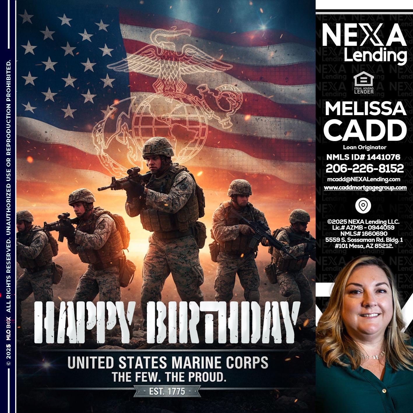 happy birthday - Melissa Cadd -Loan Originator