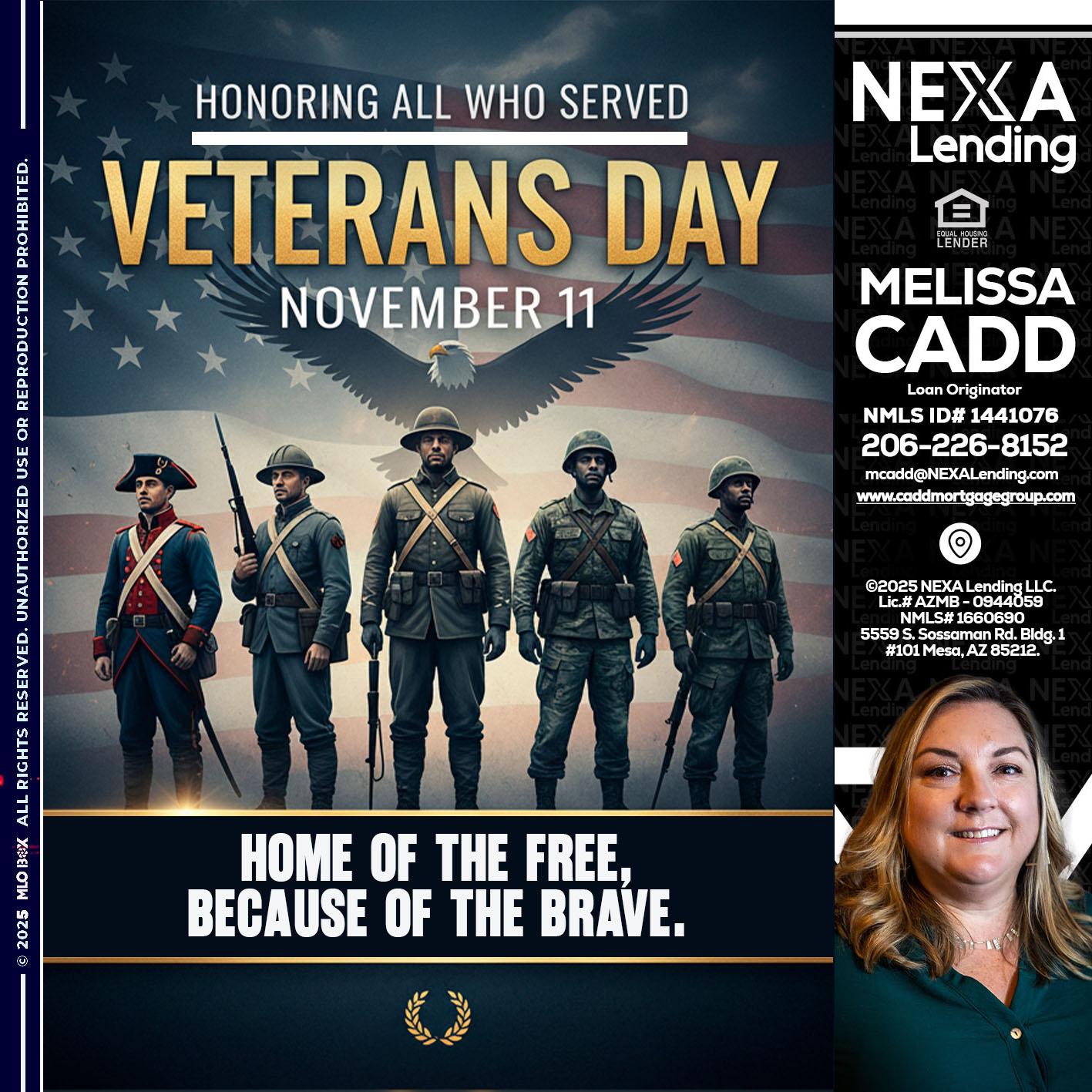 Veterans Day - Melissa Cadd -Loan Originator