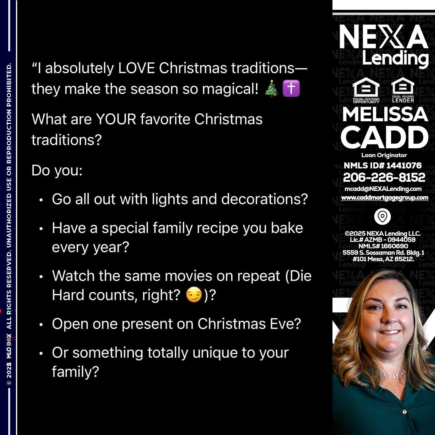 I love christmas - Melissa Cadd -Loan Originator