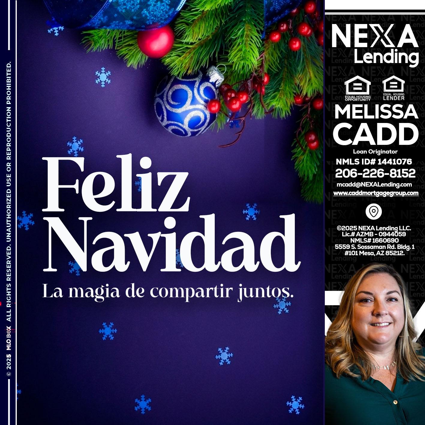 FELIZ NAVIDAD - Melissa Cadd -Loan Originator