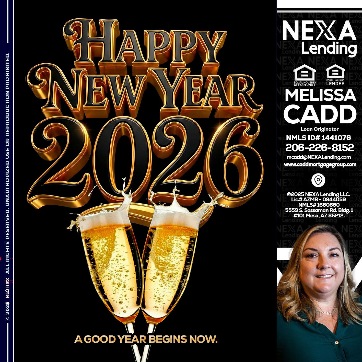 happy new year 2026 - Melissa Cadd -Loan Originator