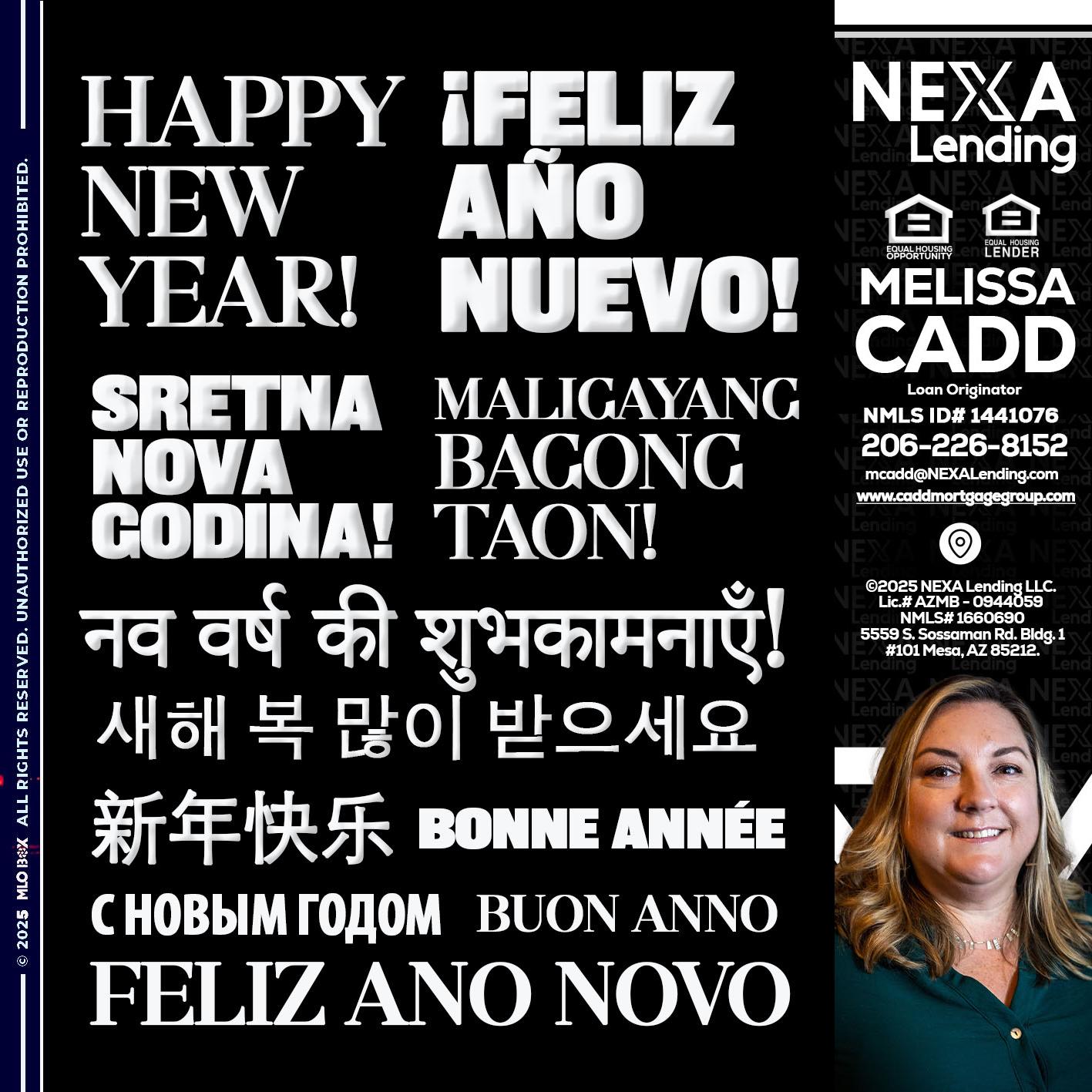 HAPPY NEW YEAR - Melissa Cadd -Loan Originator