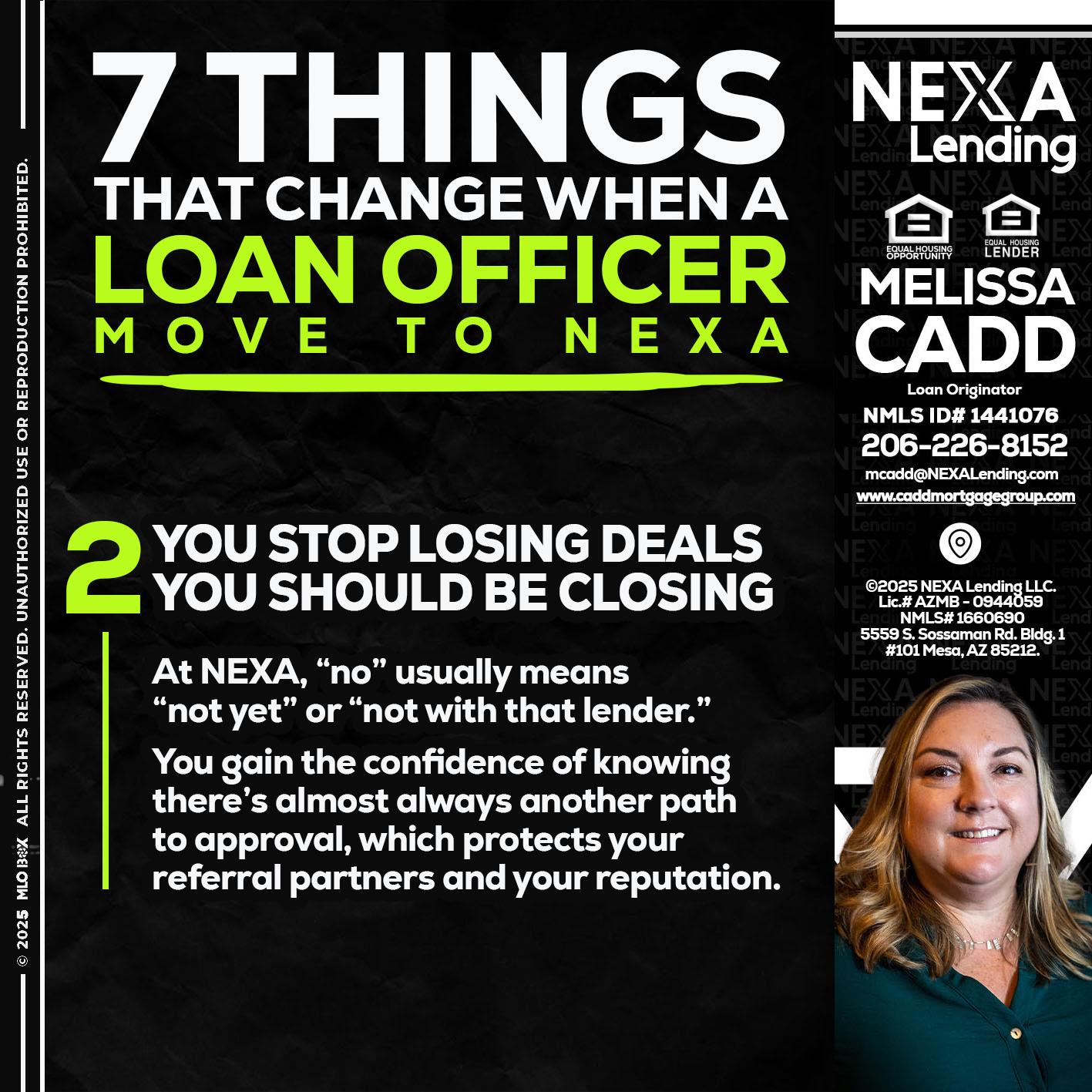 7 THINGS (2) - Melissa Cadd -Loan Originator
