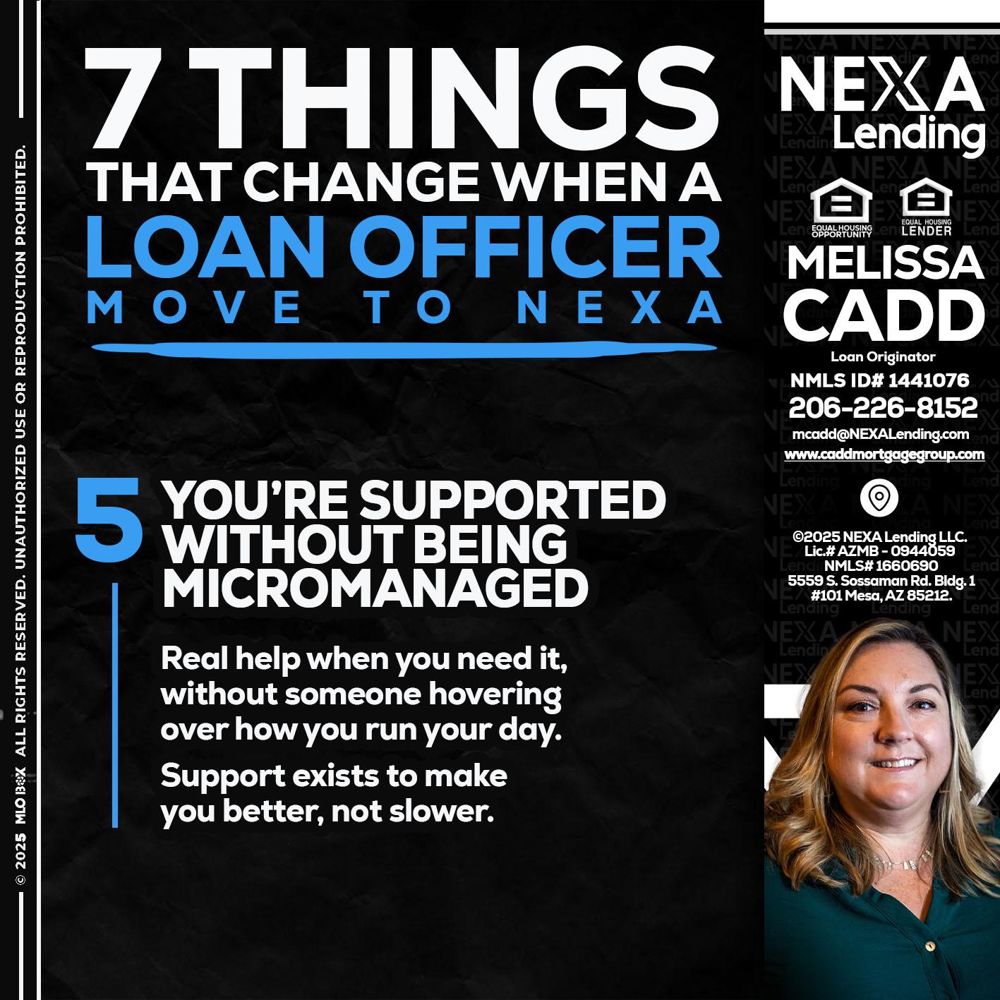 7 THINGS (5) - Melissa Cadd -Loan Originator