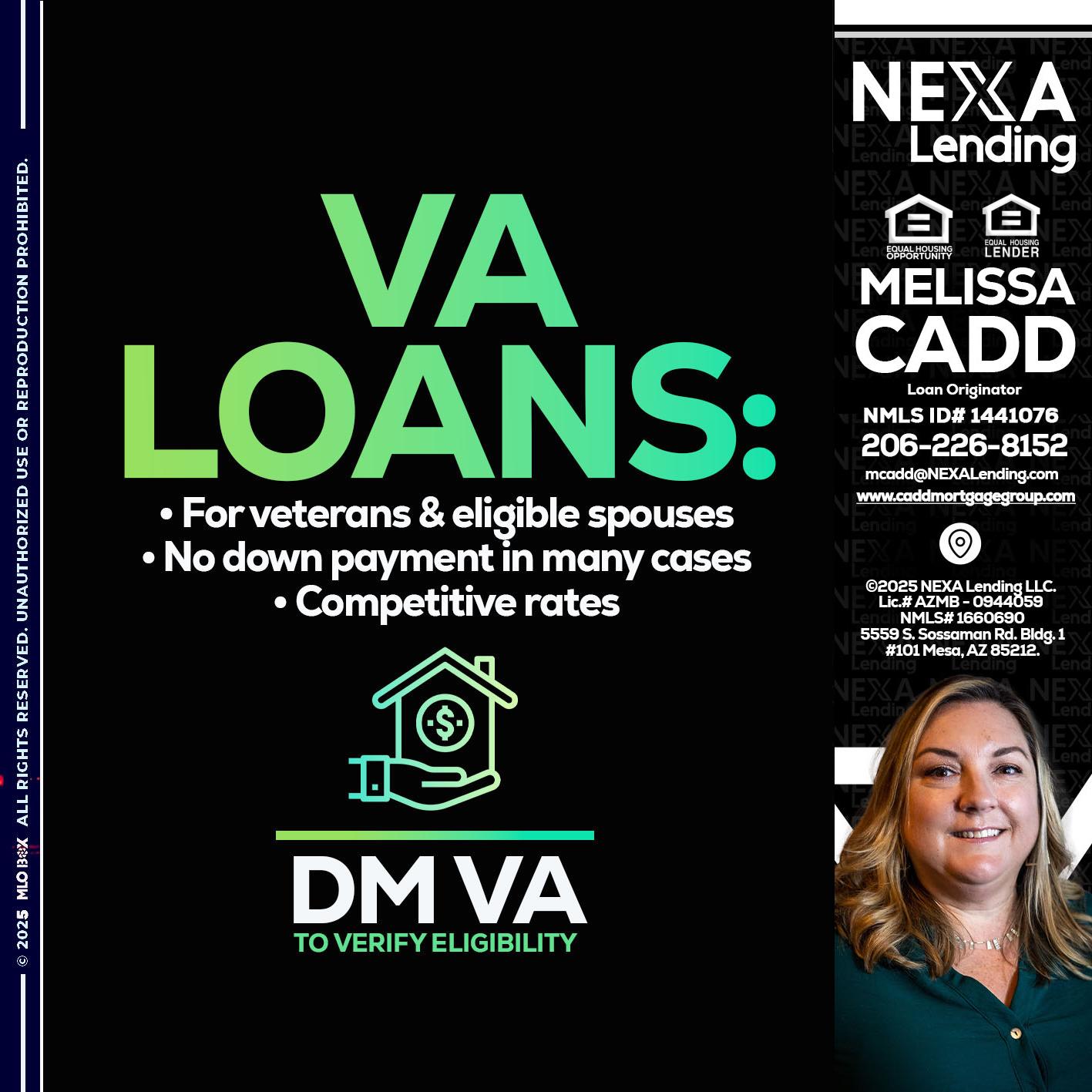 VA LOANS - Melissa Cadd -Loan Originator