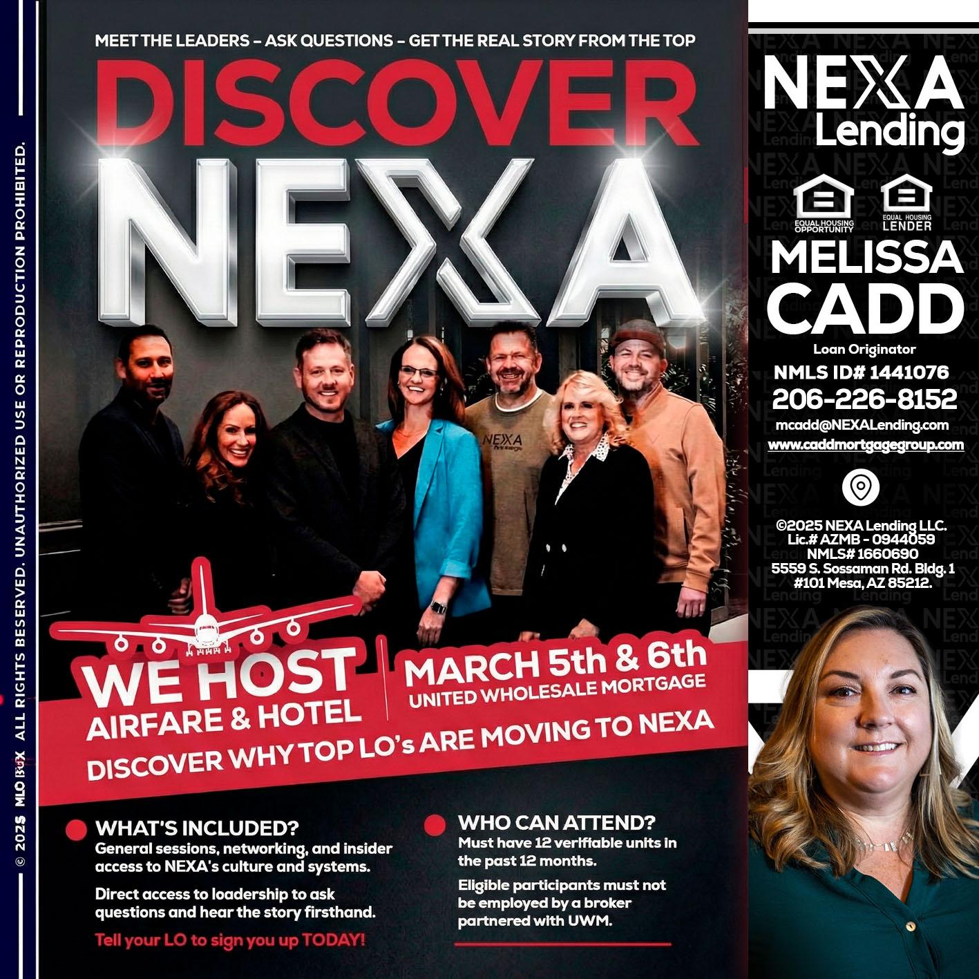 DISCOVER NEXA - Melissa Cadd -Loan Originator