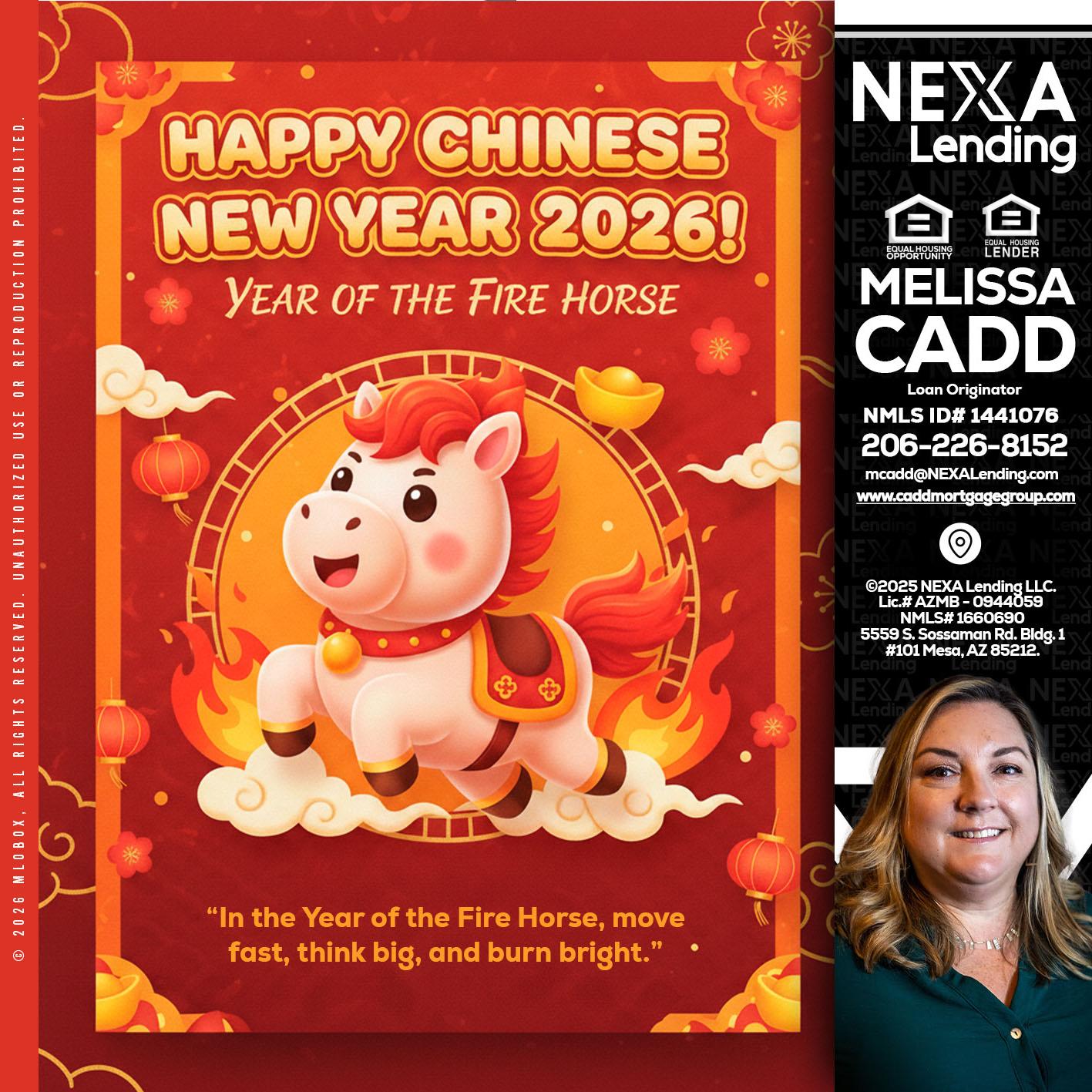 happy Chinese new year - Melissa Cadd -Loan Originator