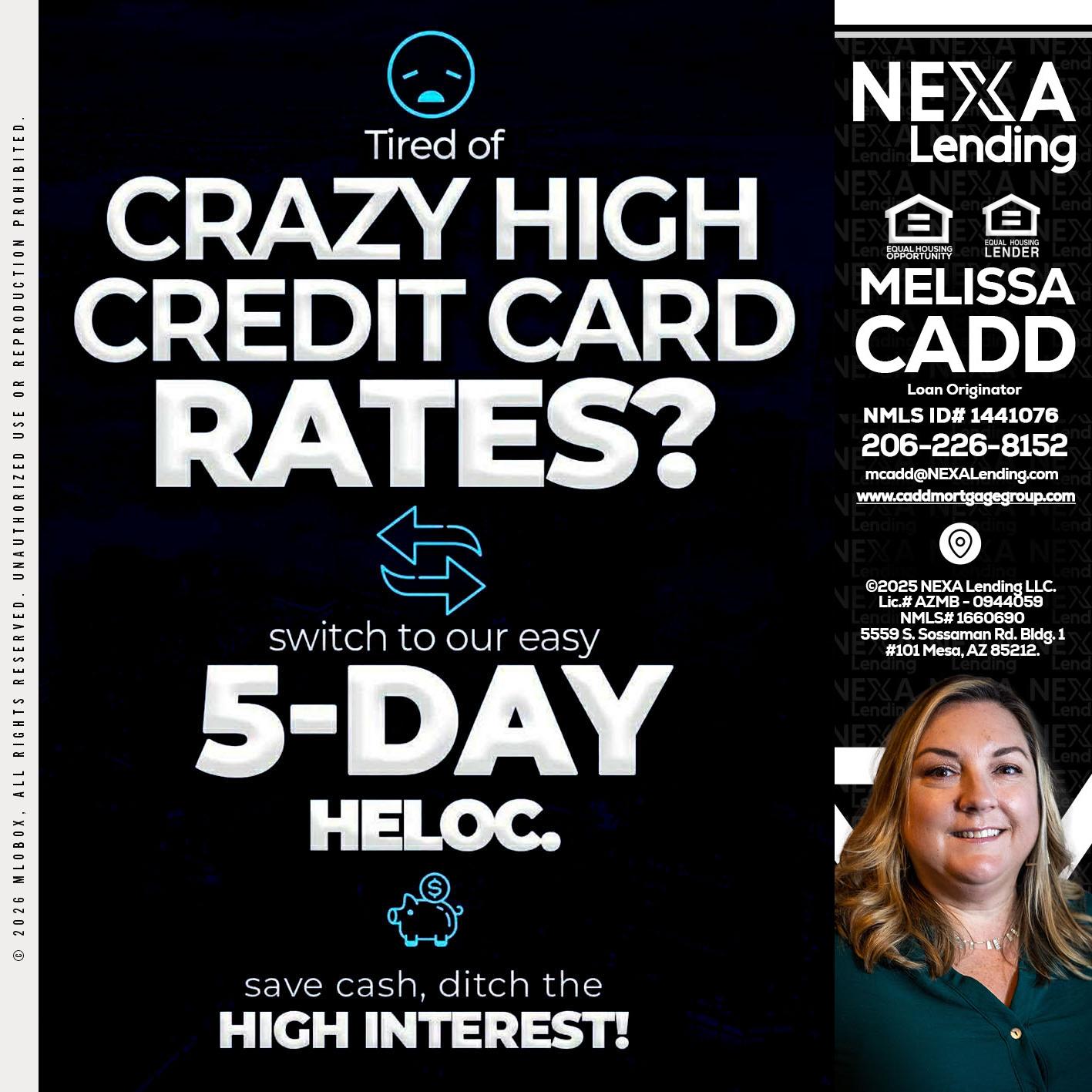 CRAZY HIGH - Melissa Cadd -Loan Originator