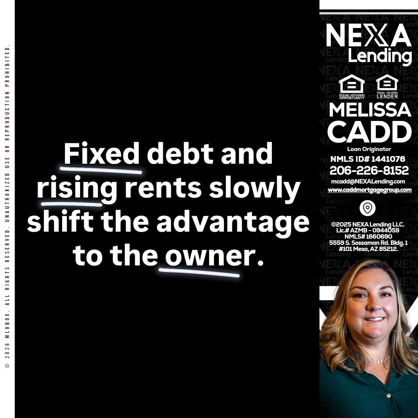 FIXED DEBT - Melissa Cadd -Loan Originator