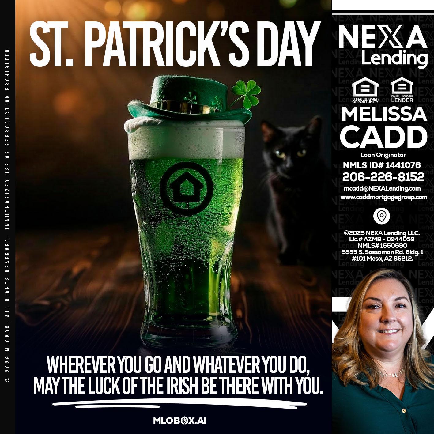 st. Patricks day - Melissa Cadd -Loan Originator