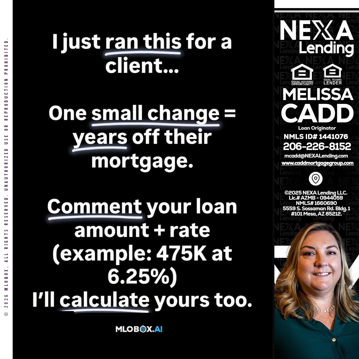 I JUST RAN - Melissa Cadd -Loan Originator