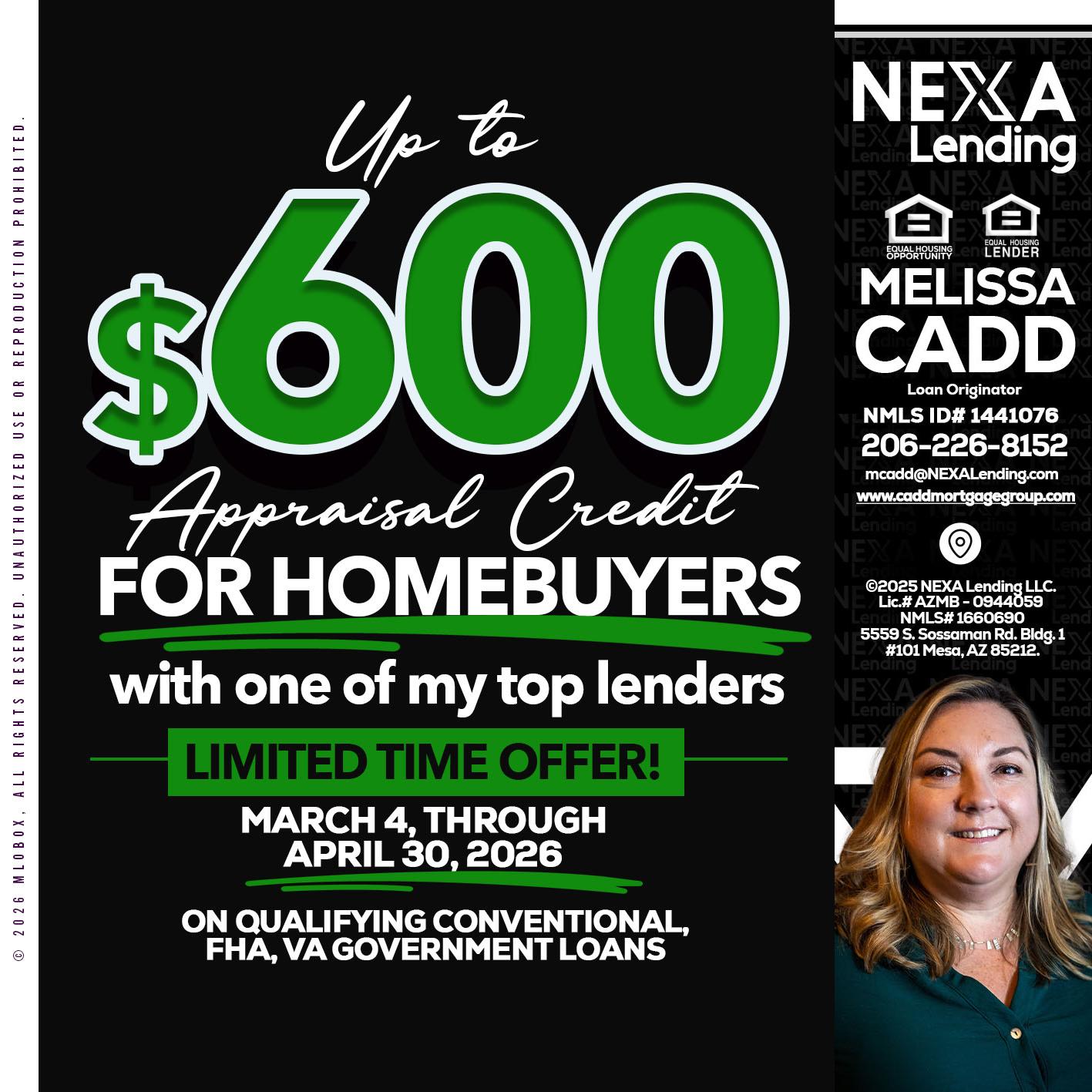 UP TO 600 - Melissa Cadd -Loan Originator