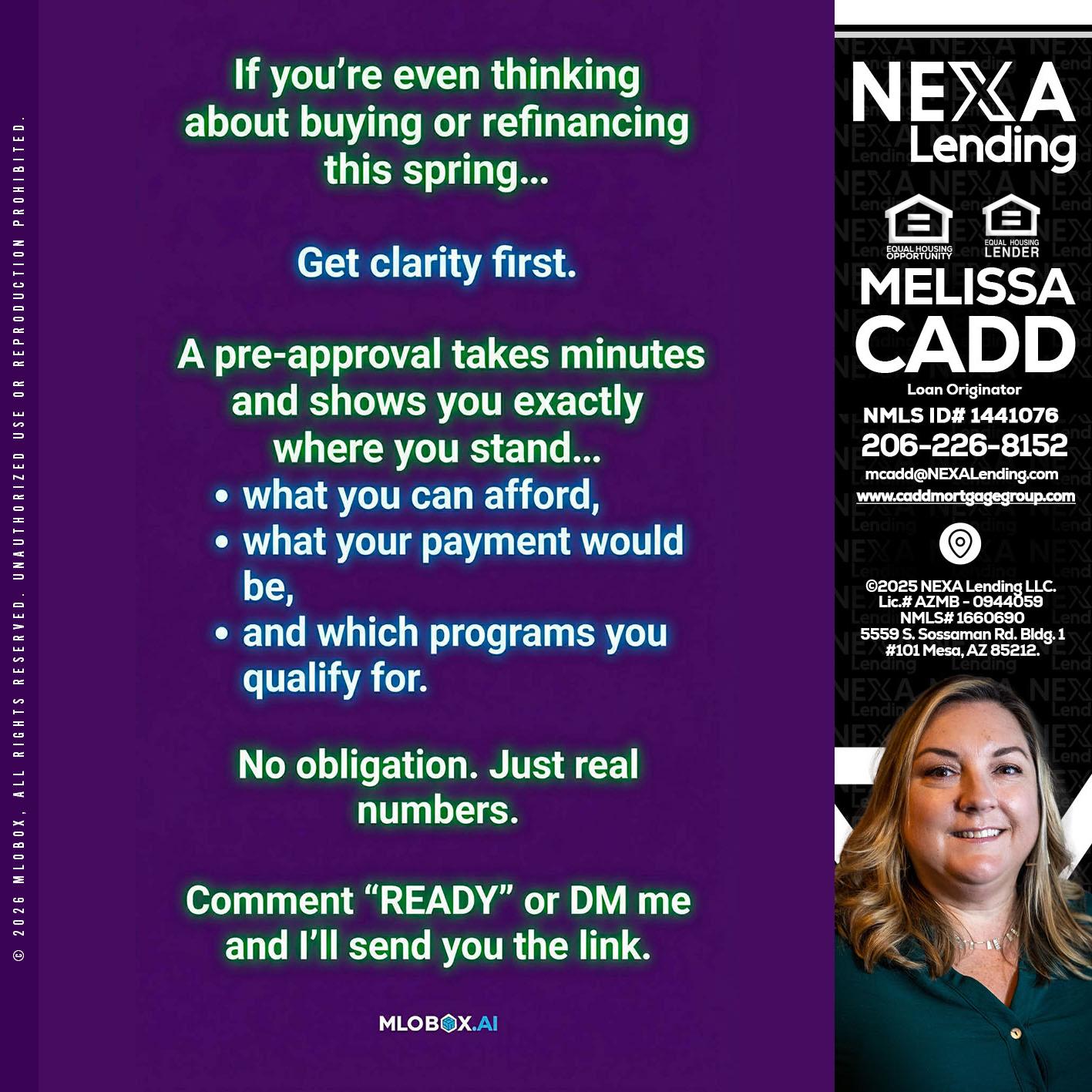 IF YOU THINKING - Melissa Cadd -Loan Originator