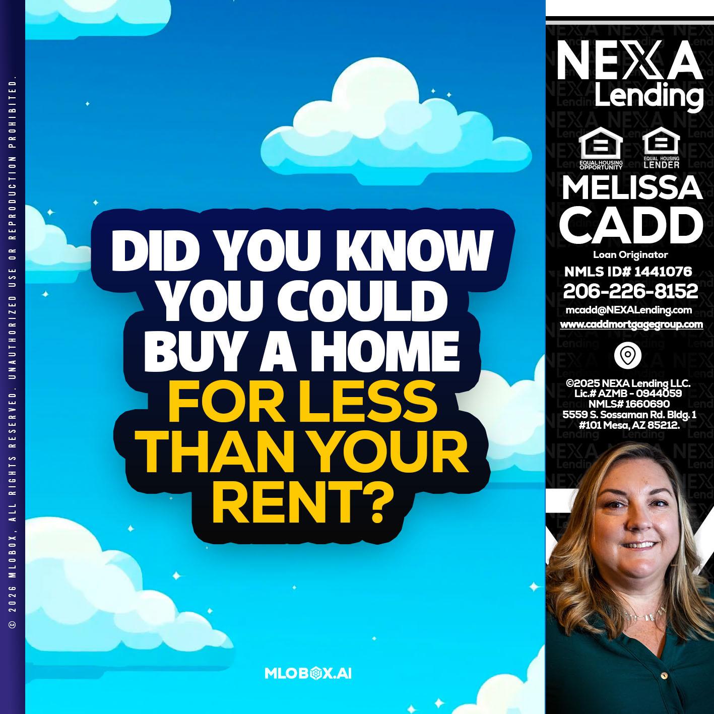 DID YOU KNOW - Melissa Cadd -Loan Originator