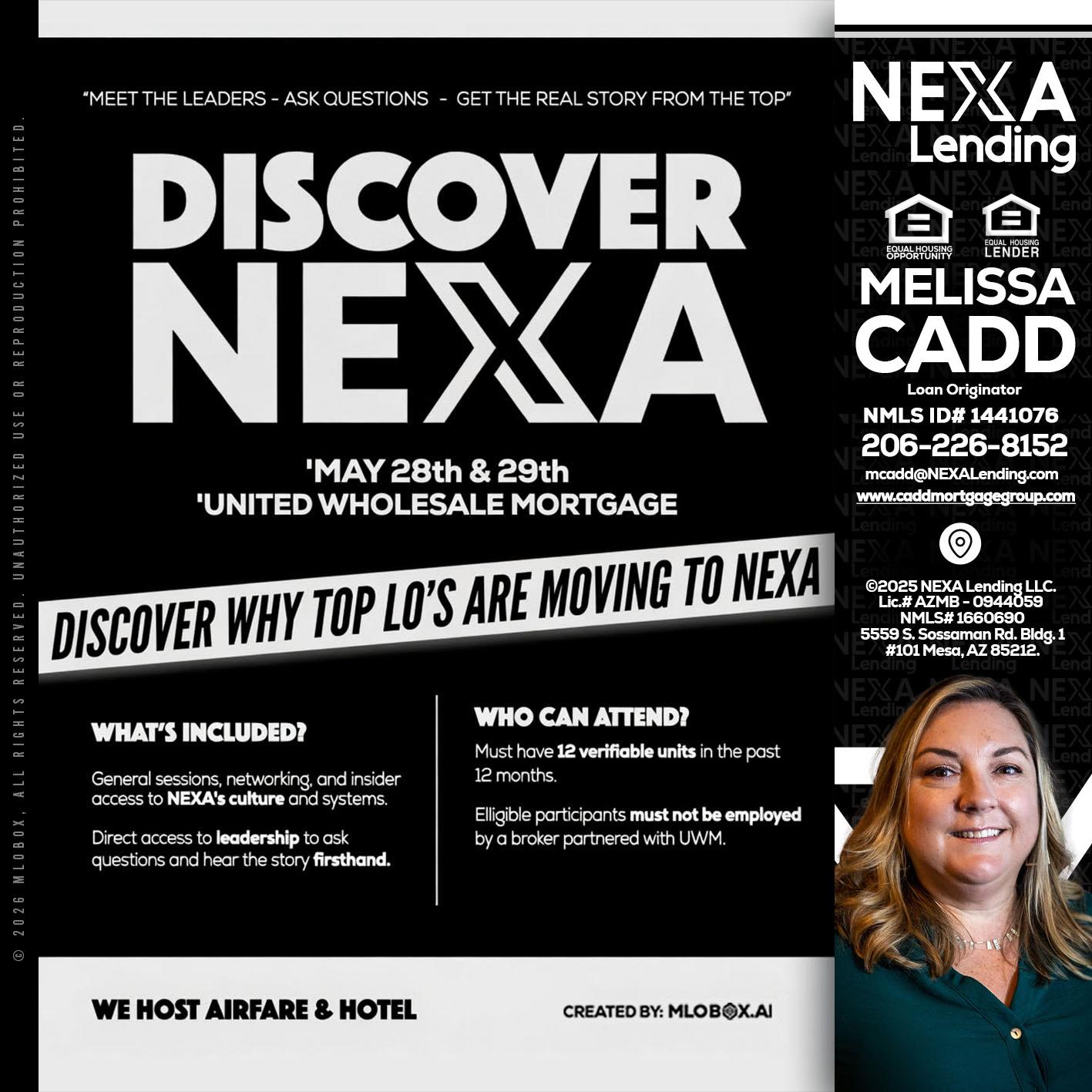 DISCOVER NEXA - Melissa Cadd -Loan Originator