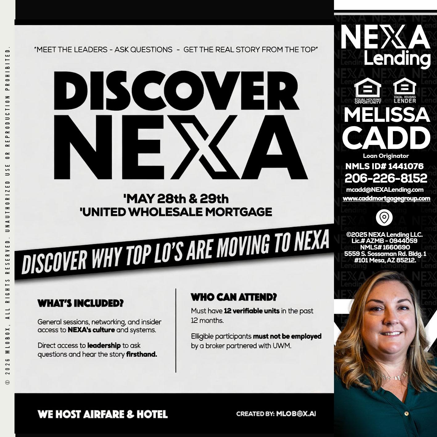 DISCOVER NEXA - Melissa Cadd -Loan Originator