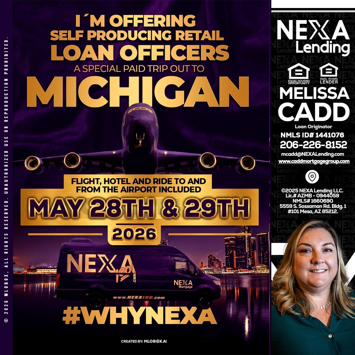 MICHIGAN - Melissa Cadd -Loan Originator