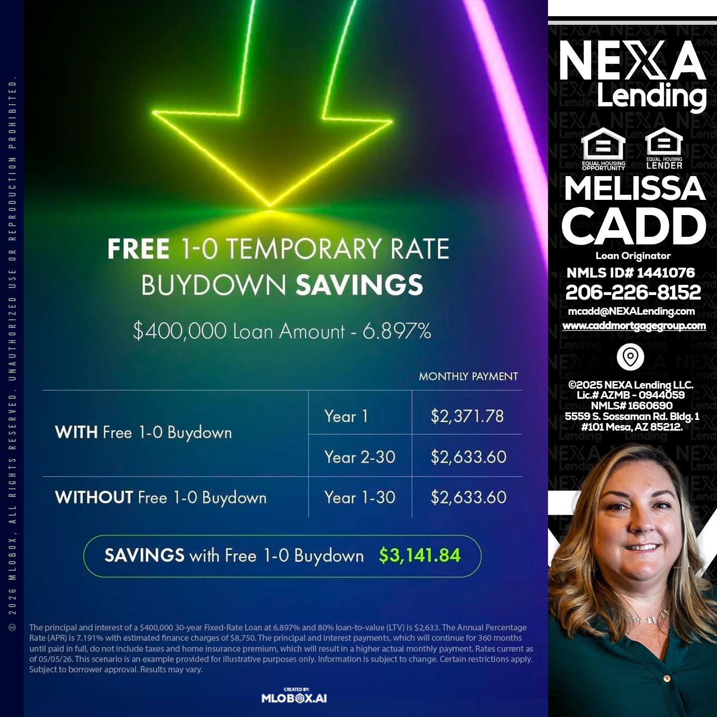 BUYDOWN - Melissa Cadd -Loan Originator