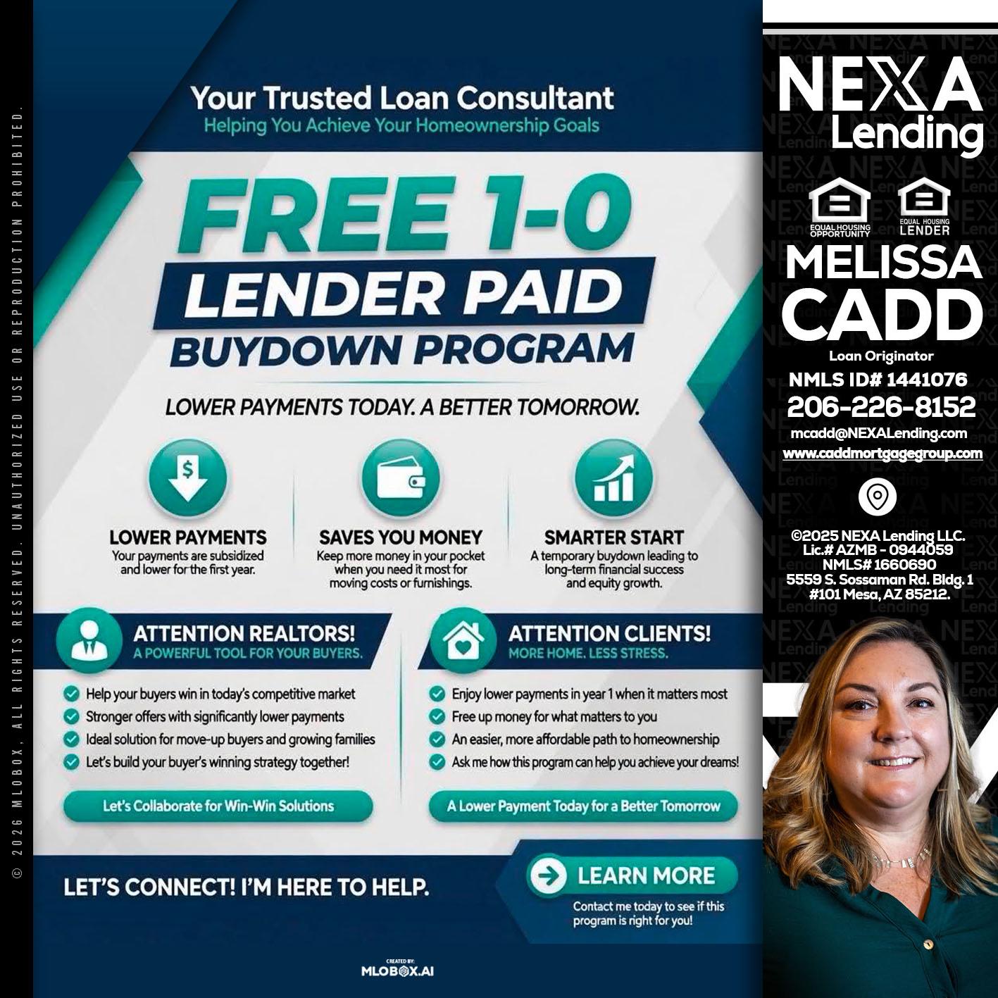 FREE 1-0 - Melissa Cadd -Loan Originator
