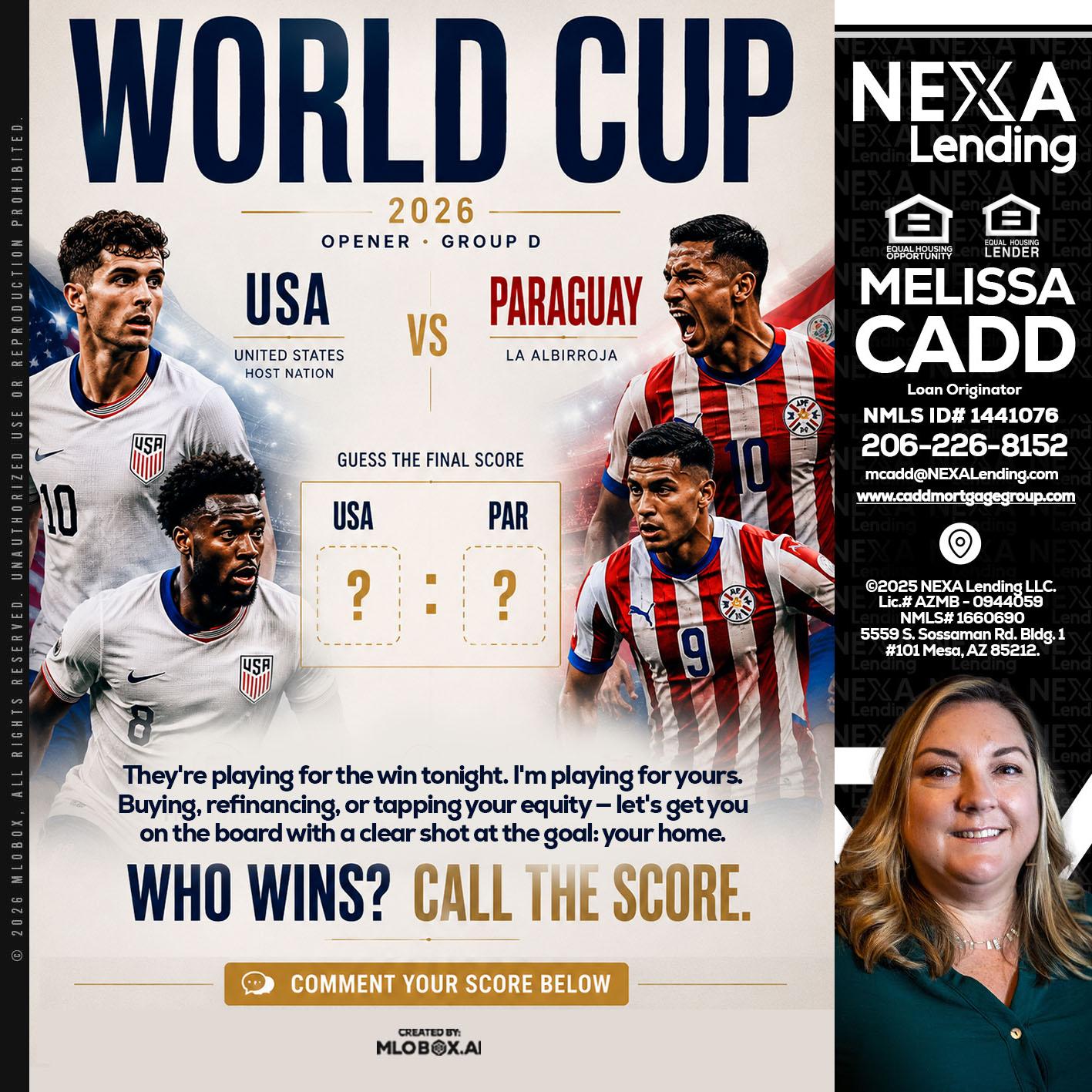 WORLD CUP 2026 - Melissa Cadd -Loan Originator
