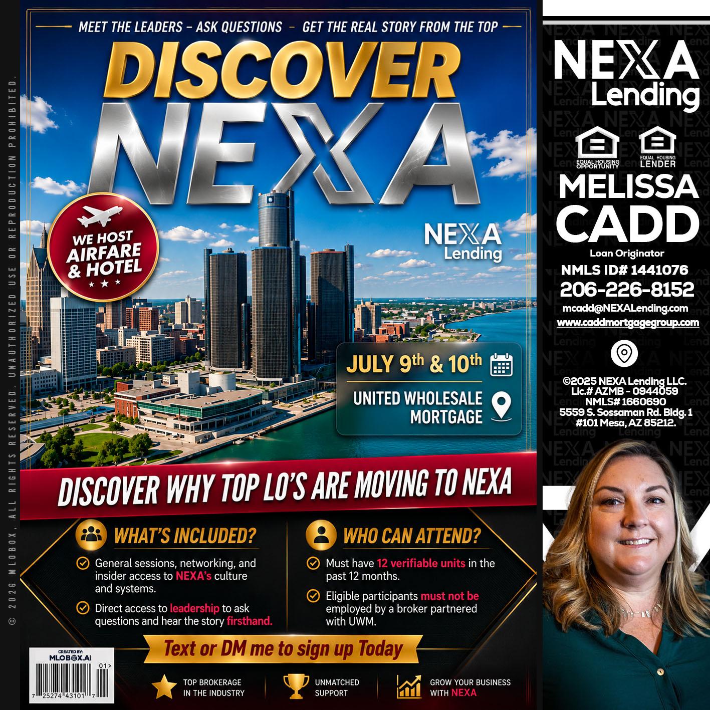 DISCOVER NEXA - Melissa Cadd -Loan Originator
