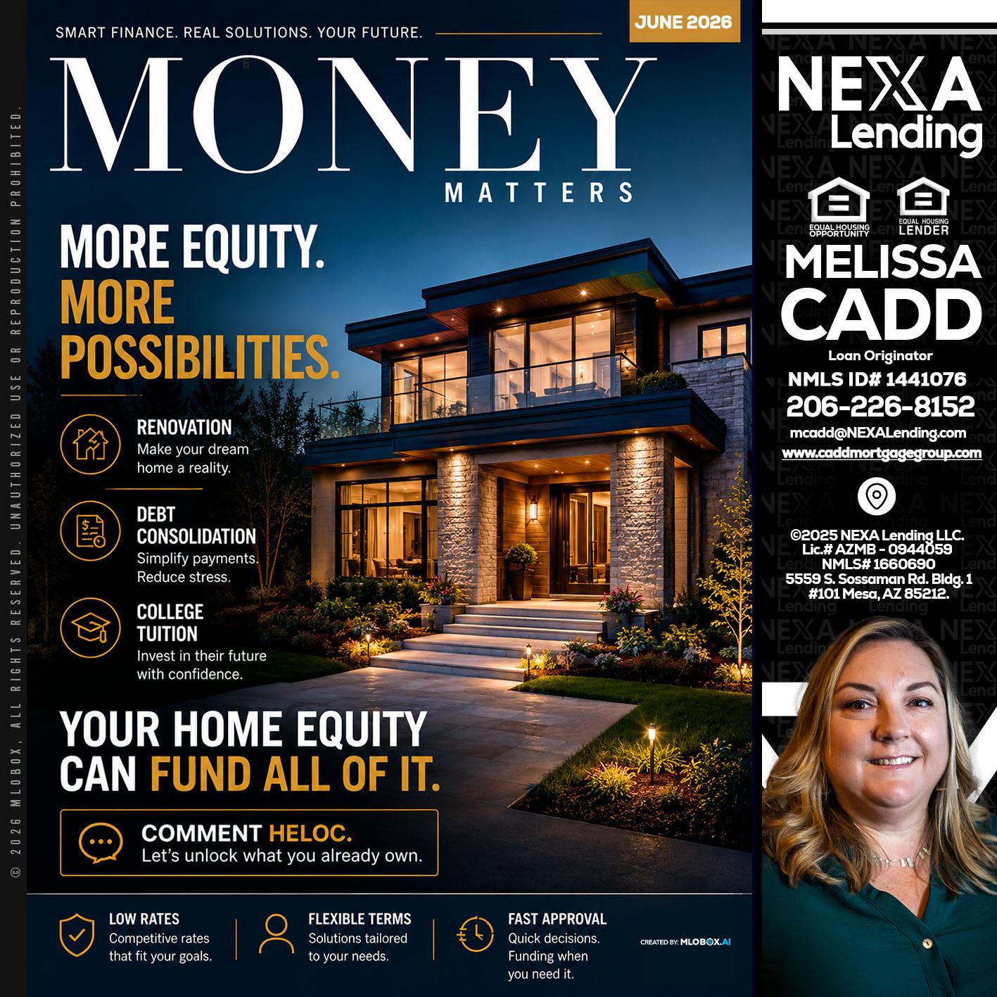 MONEY MATTERS - Melissa Cadd -Loan Originator