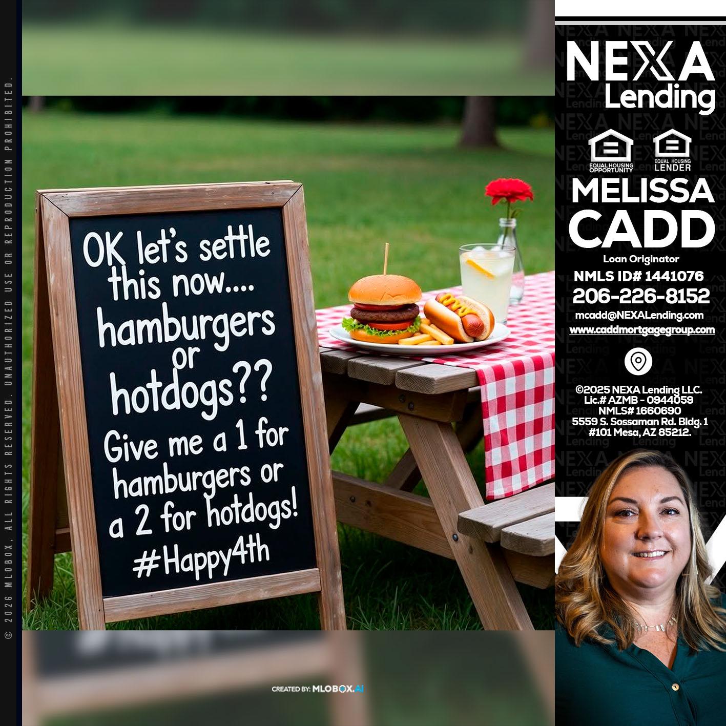 let settle this - Melissa Cadd -Loan Originator