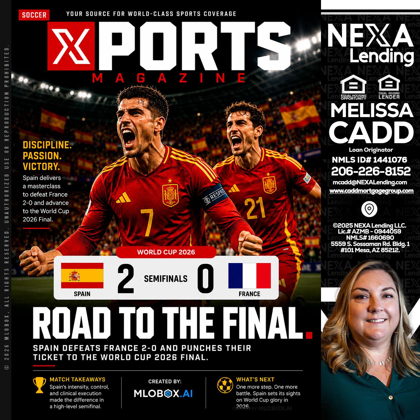 XPORTS WORLD CUP 2026 - Melissa Cadd -Loan Originator
