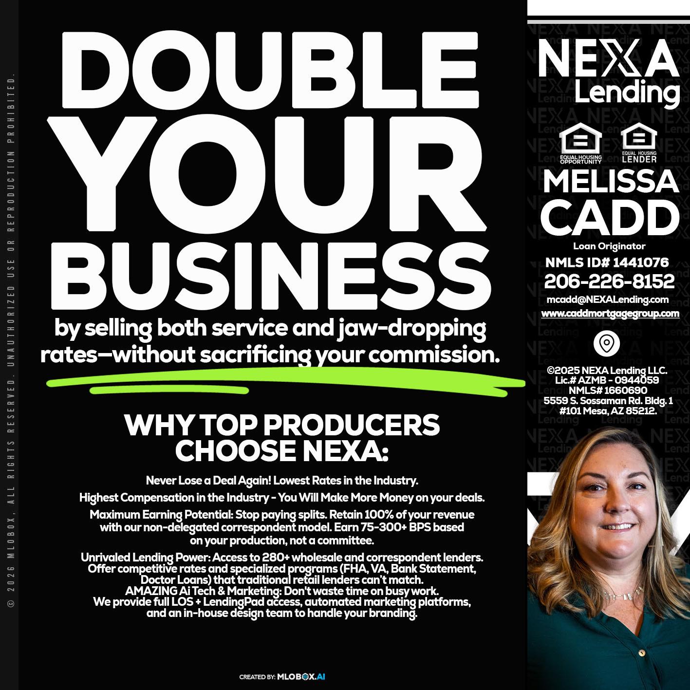 DOUBLE YOUR BUSINESS - Melissa Cadd -Loan Originator