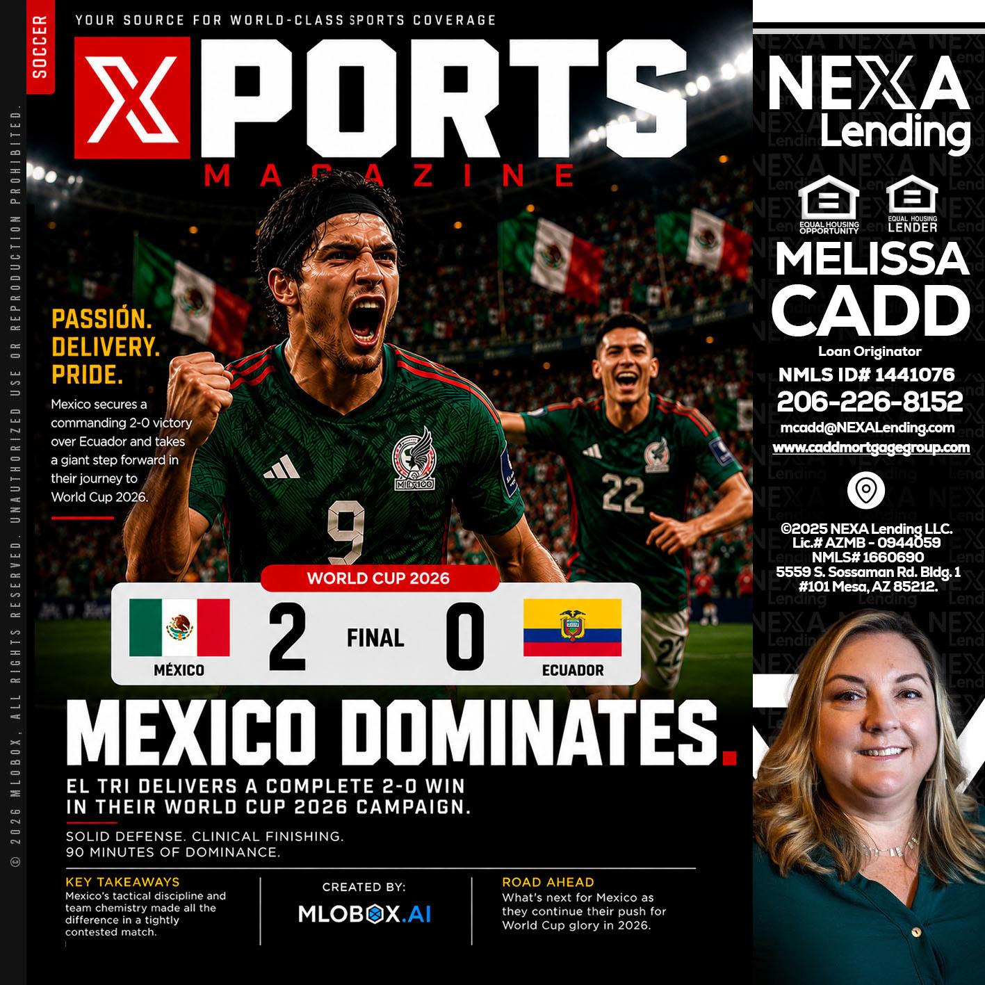 XPORTS MEX 2-0 ECUADOR - Melissa Cadd -Loan Originator