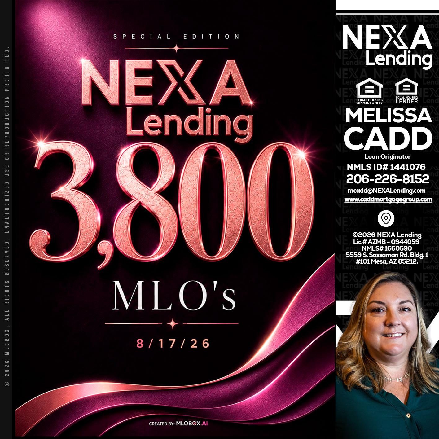 3800 MLOs - Melissa Cadd -Loan Originator