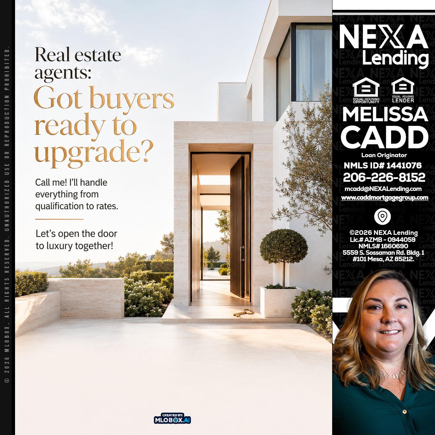 REAL ESTATE AGENTS - Melissa Cadd -Loan Originator